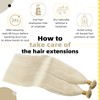 Ugeat Blonde Flat Tip Hair Extensions Human Hair 18 Inch