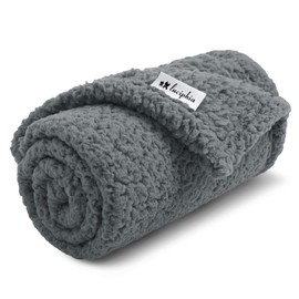 Luciphia Dog Blanket, Premium Fleece Cat Blanket, Soft Sherpa Calming Pet Blanket, Puppy Throw Blanket for Small Medium Dog Cat (Grey,57x40 inches)