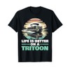 Tritoon Boat Triple Pontoon Boat Pontoon Captain Boating T-Shirt