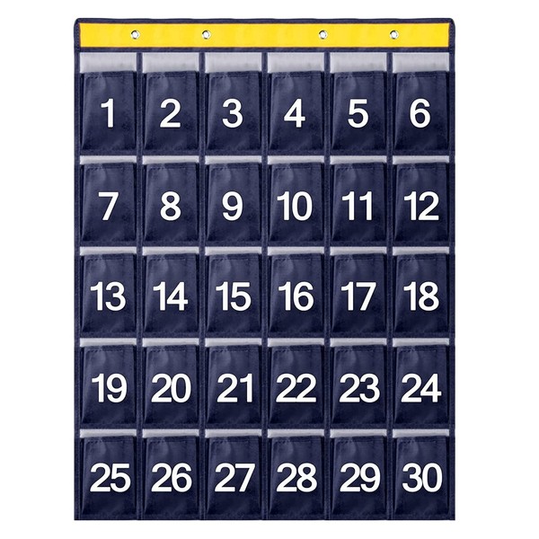 Toothbace Numbered Storage Bag for Classroom, 30 Numbered Pockets, Mobile