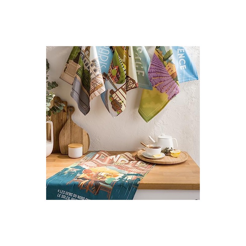 Coucke Wim Paris Printed Cotton Tea Towel 50 x 75