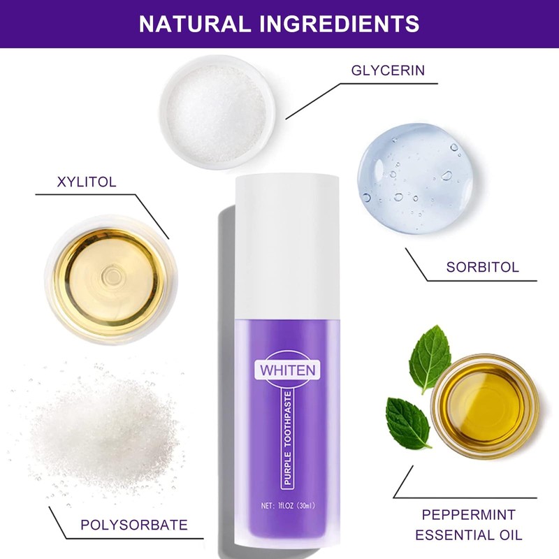 Herosmile v34 Colour Correction Serum Toothpaste Purple Toothpaste White Teeth