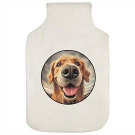 'Smiling Golden Retriever' Hot Water Bottle Cover (HW00039633)