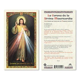 CORONA DE LA DIVINA MISERICORDIA SPANISH HOLY CARD LAMINATED PRAYER CARDS