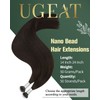 Ugeat Nano Bead Hair Extensions Human Hair Brown 24 inch
