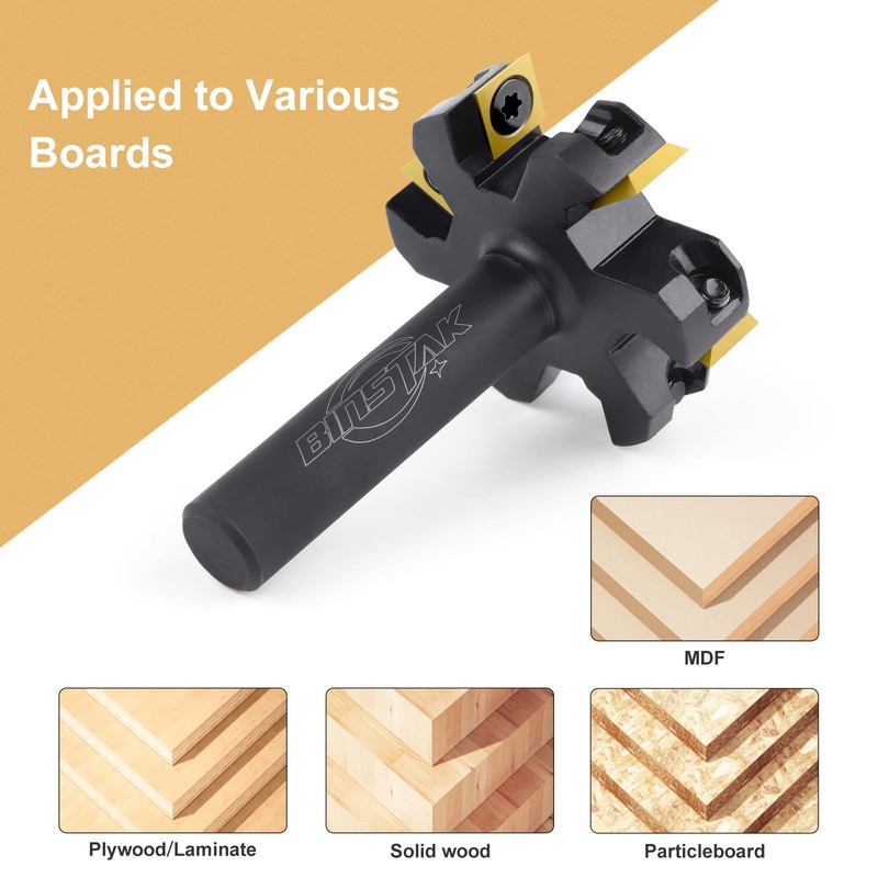 CNC Spoilboard Surfacing Router Bit, 1/2" Shank 2" Cutting Diameter,