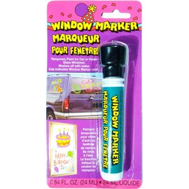Window Marker - Black (Temporary Paint for Car or Home Windows - Washes Off with Water)