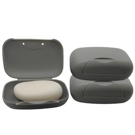 Vonpri Travel Soap Holder Bar Soap Dish Shower Soap Saver Case Container Box for Bathroom Camping Gym Vonpri (Dark Gray 3pack)