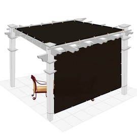 Shatex Privacy Screen Sun Shades Outdoor Taped Edge with Grommets Sun-Block Mesh Shade for Pergola,Awning,Patio,Window Cover, 10’ x 20’, Black