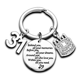Birthday Keyring Birthday Gifts Key Ring Gifts for Women Girls Gifts Inspirational Keychain Gifts for Mom Daughter Sister Christmas Gifts (31st)