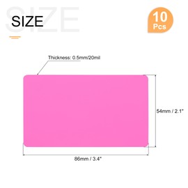 MECCANIXITY 10Pack Blank PVC Cards 20mil ID Blank Credit Cards Waterproof & Double Sided Printing for ID Badge Printer, Graphics Pink