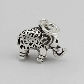 HEALLILY Elephant Pendant 925 Silver Sterling Charms DIY Jewelry Making Accessories for Earrings Bracelet Necklace