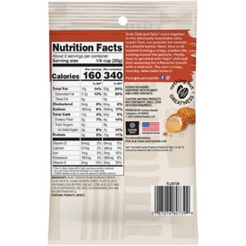 Snak Club Tajin Crunchy Peanuts, Mild Chili & Lime Flavor, Zesty Spicy Snacks, 2.25 oz Bag (Pack of 12)