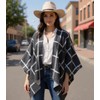 Ferand Women's Plaid Shawl Wraps Reversible Open Front Ponchos Soft