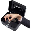 Small Cash Box, Small Safe, Cash Box with 2 Keys,