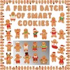 Haooryx Christmas Winter Gingerbread Man Bulletin Board Classroom Decoration Set