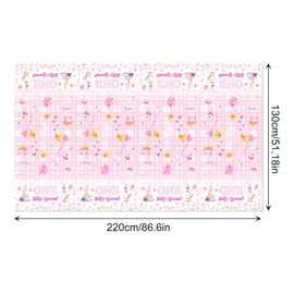 Adirasenotek 3Pcs One Silly Goose Tablecloth Pink Gingham Tablecloth One Silly Goose Birthday Decor Girl Boy Decorations for Birthday Baby Shower Supplies