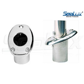 SeaLux Flush Mount Recessed 1" (Dia.) Flag Staff Pole Angled Socket/Base Polished 316 Stainless Steel (Socket Only)