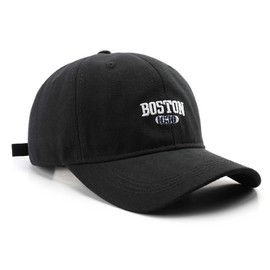 VPTMRP Boston Hat Unisex Soft Baseball Cap Dad Hat Adjustable Trucker Cap (Black)
