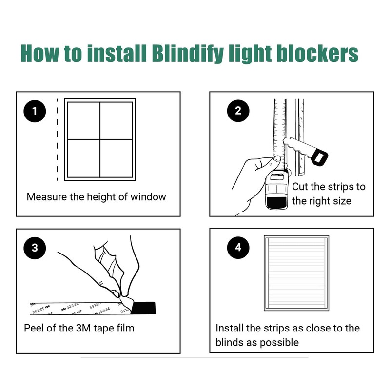Bliwans Light Blocking Strips for Window Shades and Blinds, 100%