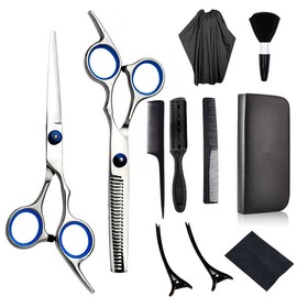 Professional Hair Cutting Scissors Kits, 11 Pcs Stainless Steel Hairdressing Shears Set Professional Thinning Scissors For Home/Women/Men/Kids/Adults Shear Sets/Salon/Barber