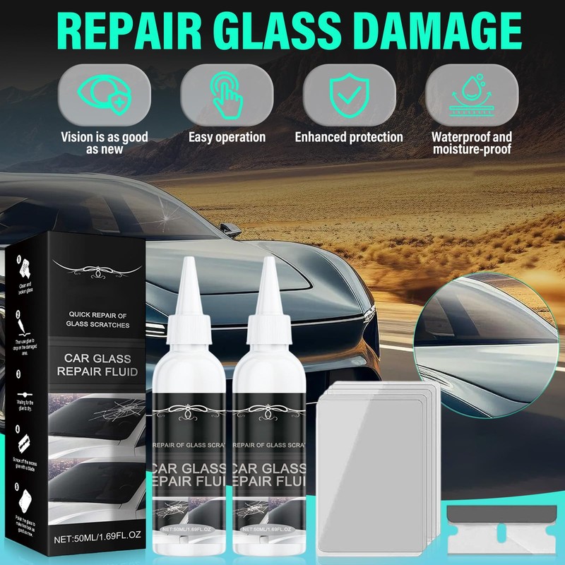 2pcs Windshield Crack Repair Kit, 2026 Upgraded Car Windshield Cracks