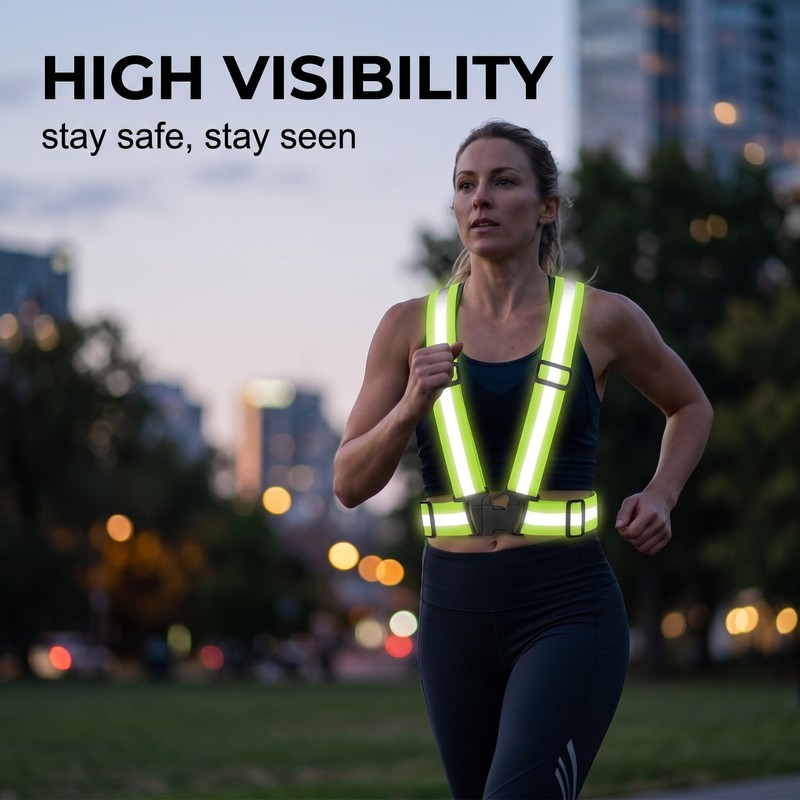 Reflective Vest Bicycle Reflective Safety Vest Adjustable - High Visibility