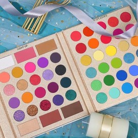 UCANBE- La paleta de maquillaje Pretty All Set de UCANBE incluye 86 tonos en total, incluidas 80 sombras de ojos, 2 iluminadores, 2 rubores y 2 contor