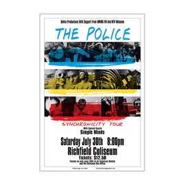 Raw Sugar Art Studio The Police 1983 Cleveland Concert Poster