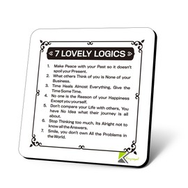 CS891 7 Lovely Logics Novelty Funny Coffee Tea Drink Gift Glossy MDF Wooden Coaster