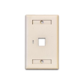 1-Port Keystone Jack RJ45 CAT Network Faceplate Wall Plate- White w/Windows