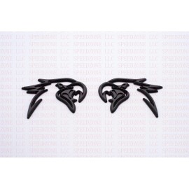 SPEED ZONE Matte Black HELLHAWK Fits Jeep TrackHawk Grand Cherokee Emblem Badge