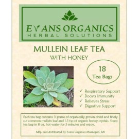 Evans Organics Mullein Leaf Herbal Tea For Respiratory Support