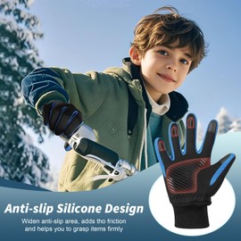 Kids Winter Sports Cycling Gloves Children Warm Touch Screen Anti-slip Thermal Outdoor Windproof Gloves for Boys Girls Running Riding Bike