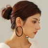OOOPEL 4mm Thick Black Chunky Earrings Steling Silver Hoops Earrings