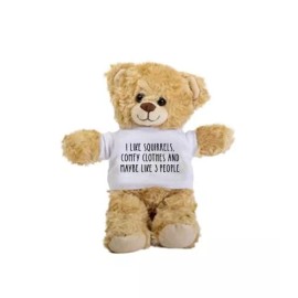 SpreadPassion Squirrels Teddy Bear, Gift Stuffed Animal, Plush Teddy Bear with Tee