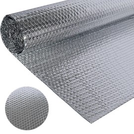 Double-Sided Aluminium Foil Insulation 60 cm x 3 m, 3 mm Thick Insulation Film, Reflective Film, Aluminium Bubble Film, Radiator Insulation for Vehicles, Roofs, Windows, Pipes etc