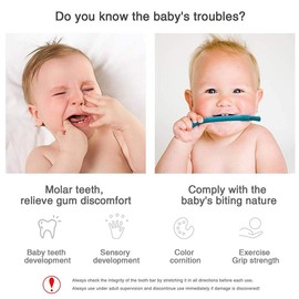 4 Piezas de Tubos de Mordedor Huecos, -50 ℃ -230 ℃ Juguete de Dentición de bebé de Silicona de Colores Mezclados, con 3 Dientes de Masaje Suave Diferentes, para Bebés y Niños