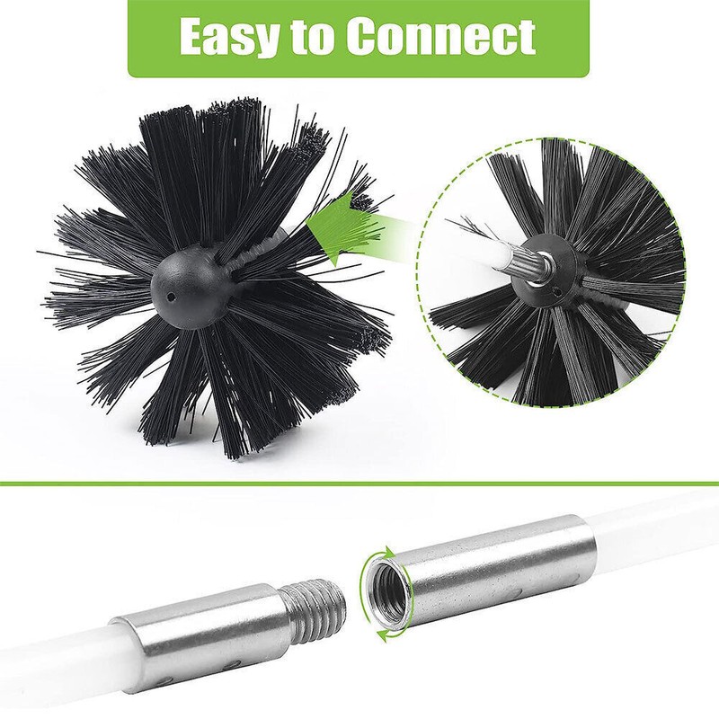 Unbranded Chimney Sweep Set Flue sweeping Brush & Rod Kit