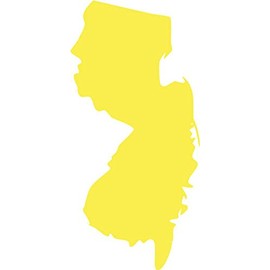 Picniva Yellow New Jersey NJ map Car Vinyl Decal Sticker Laptop, Window, Wall, Truck, Motorcycle 20 inchs Wide