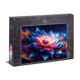 Ulmer Puzzleschmiede - 1000 Teile Puzzle „Lotus Nova“ - die Fantastische Lotusblüte im Universum - markantes Erwachsenenpuzzle aus der Puzzle-Kollektion Farben & Fantasy - Qualität Made in Germany