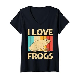 Womens Cute Frog Design For Men Women Toad Catcher Pet Animal Lover V-Neck T-Shirt