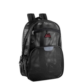 Trailmaker Black Mesh Backpack. With Reflective Strip