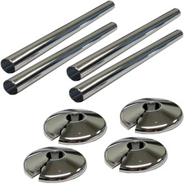 4 x 15mm Radsnaps and Collars CHROME -Free P & P