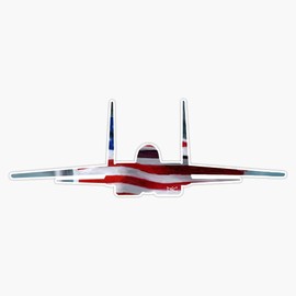 HOF Trading F15 American Flag Silhouette Vinyl Sticker Waterproof Decal Laptop Wall Window Bumper Sticker 5"