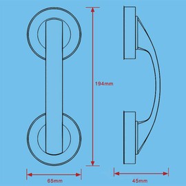 Suction Grab Bar Non-Slip Handle Safety Handrail Shower Grab Bar Super Suction Handle for Door Window Cabinet Silver