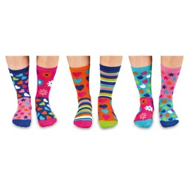 Hop Skip & Funk Box 6 Oddsocks For Girls US 13.5-8
