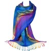 GFM® Silky Feel Peacock Rainbow Pashmina Style Scarf (EXC)(88)(PCK3-CRTNL).