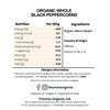 Organic Whole Black Peppercorns-Certified Organic, Non-GMO, Vegan, No Additives, No