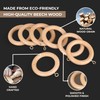 INANOSA 24 Pcs Handcrafted Natural Beech Wood Curtain Rings with